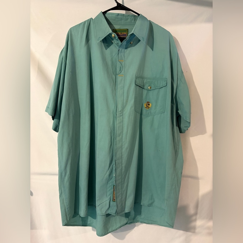Hunt Club Aqua Casual Button-Down Shirt XL